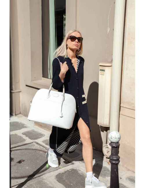 Big bag white epsom leather HERMES bolide