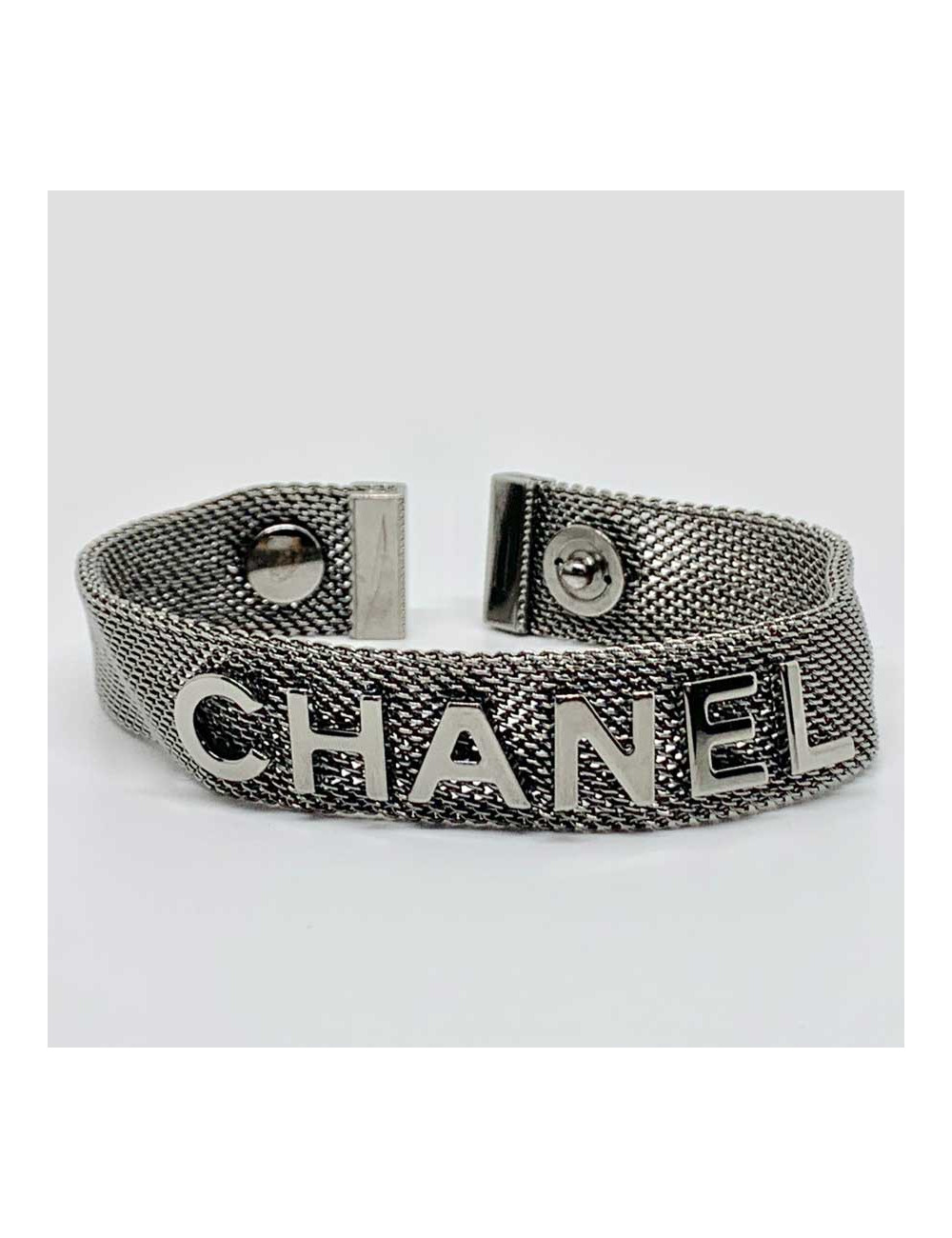 Bracelet CHANEL "C H A N E L" ruthénium