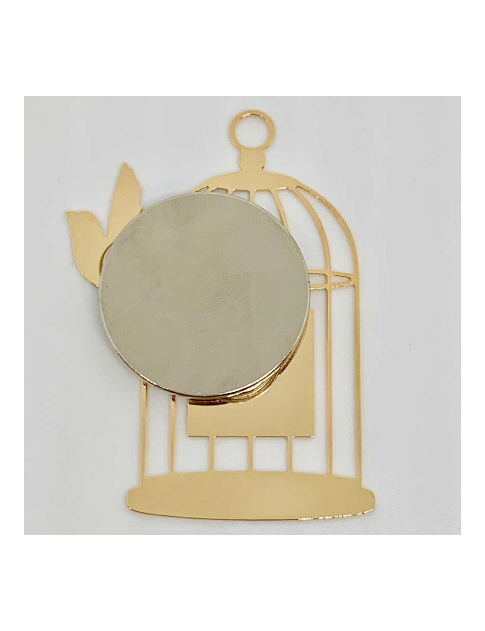 Pin s CHANEL Cage en métal doré or pâle