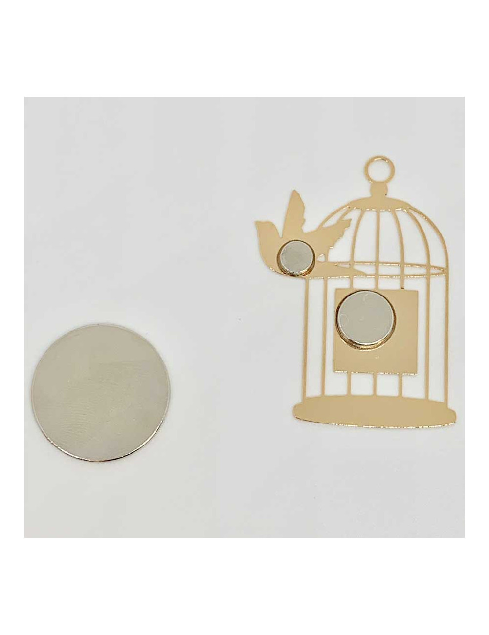 Pin s CHANEL Cage en métal doré or pâle