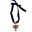 Collier pendentif CHRISTIAN LACROIX ruban velours noir