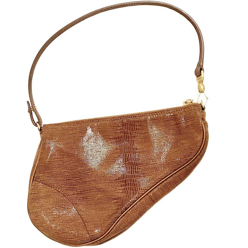 Saddle DIOR marron Mini sac en cuir OCCASION CERTIFIEE AUTHENTIQUE