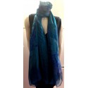 Large blue YVES SAINT LAURENT silk scarf