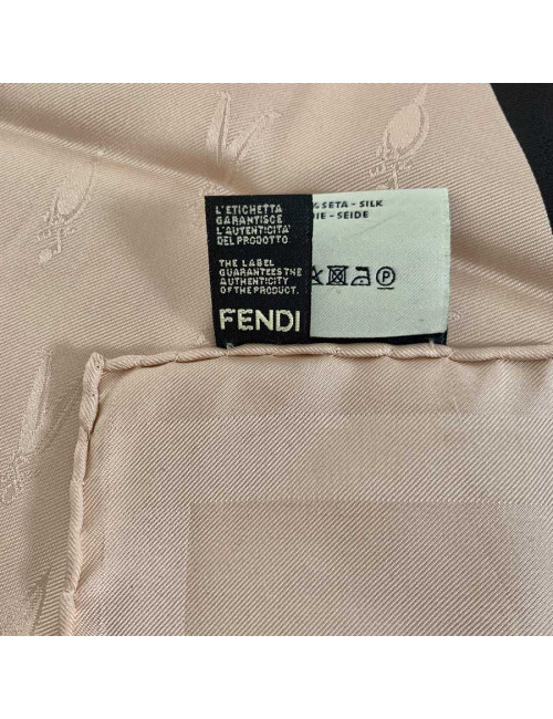 FENDI pink extra-large silk square scarf