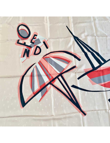 Grand carré FENDI rose en soie 2