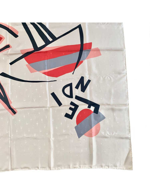 FENDI pink extra-large silk square scarf