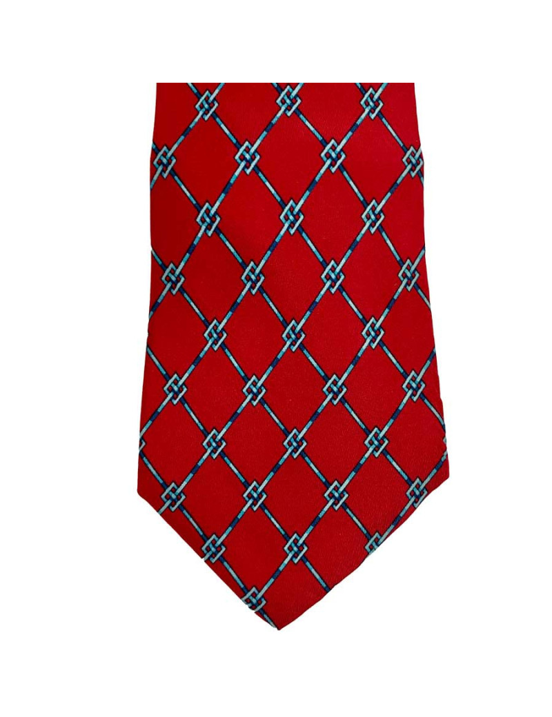 XXX Cravate Hermes rouge vintage en soie