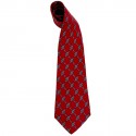 Cravate Hermes rouge vintage en soie