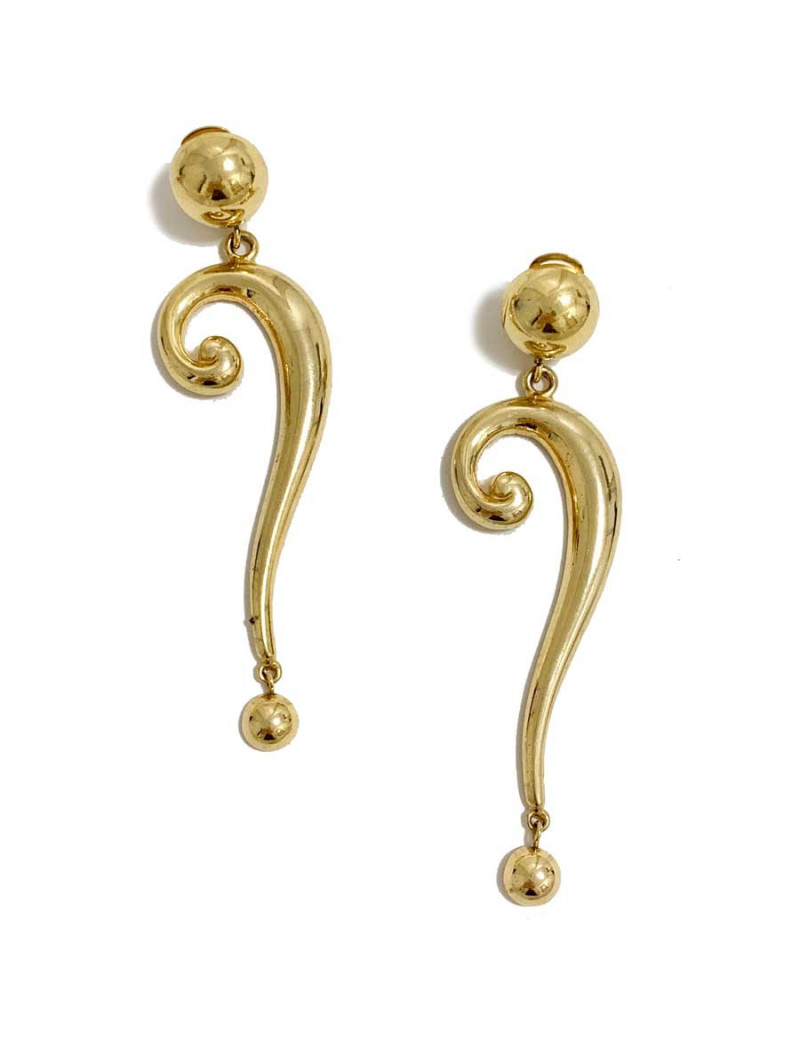 Boucles d'oreille MOSCHINO pendantes en métal doré