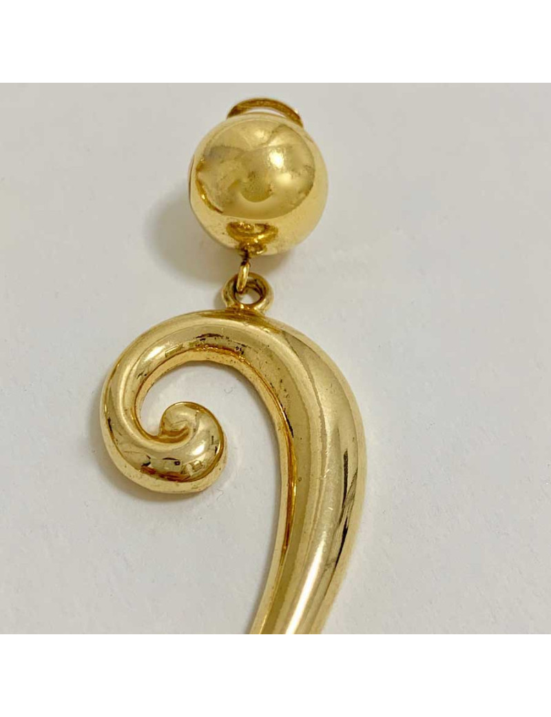 Boucles d'oreille MOSCHINO pendantes en métal doré