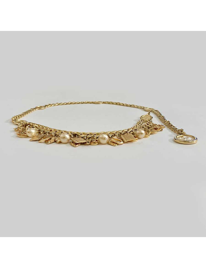 Ceinture sautoir CHANEL avec breloques Vintage