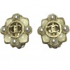 CHANEL clip-on earrings in ivory resin, pearls and gilt metal
