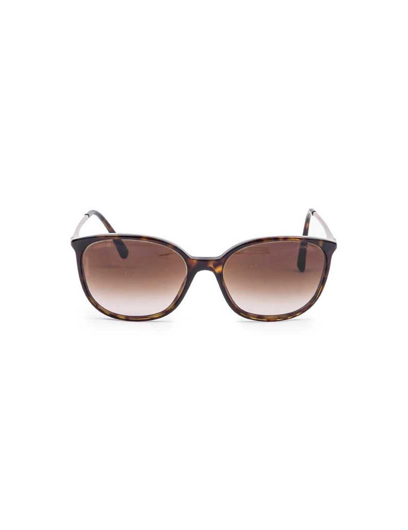 Lunettes de soleil CHANEL en plexiglas marron avec strass