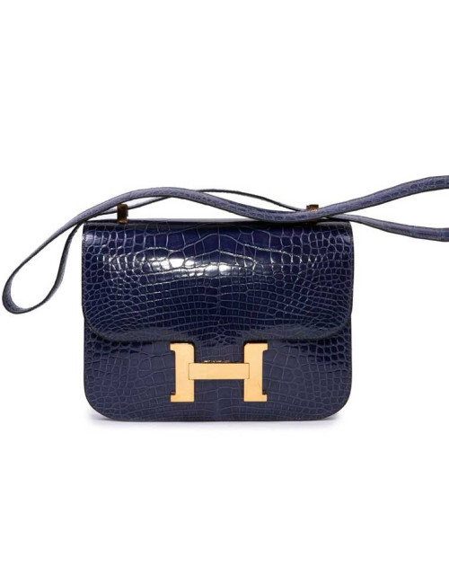 Sac Constance HERMES en crocodile du Nil violet