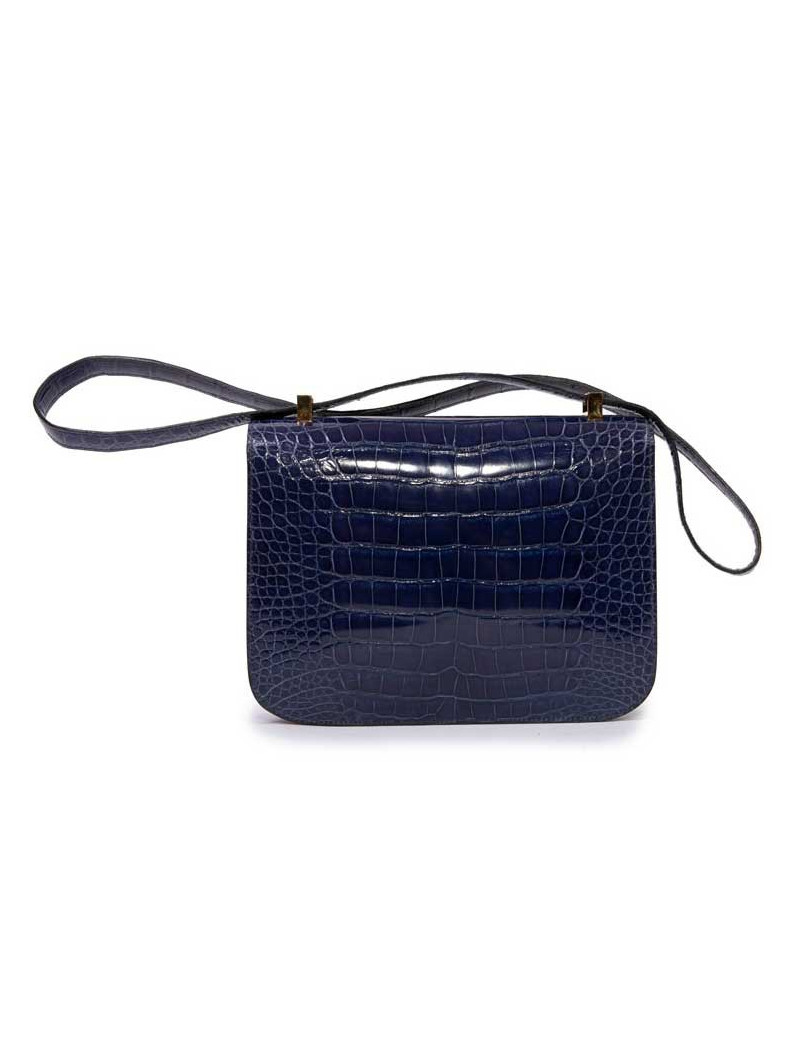 Sac Constance HERMES en crocodile du Nil violet