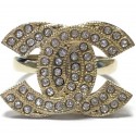 Ring CHANEL gold and rhinestone T53