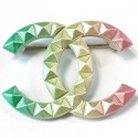 Broche CHANEL "CC" pointes de diamant tricolores