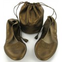 Ballerines-chaussons CHANEL en cuir bronze T 41 