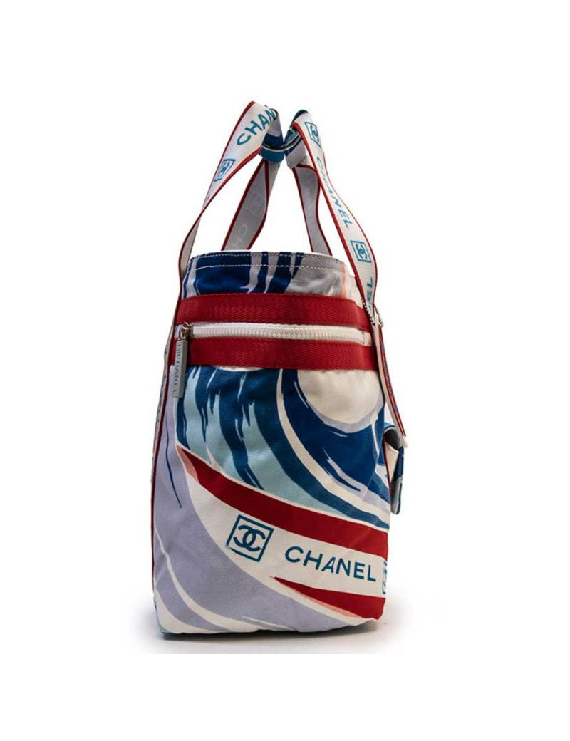 Sac de plage CHANEL en toile imprimé