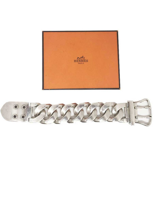 Bracelet sellier HERMES en argent
