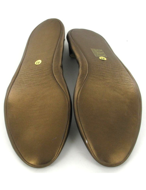 Ballerines CHANEL en cuir bronze T 41 