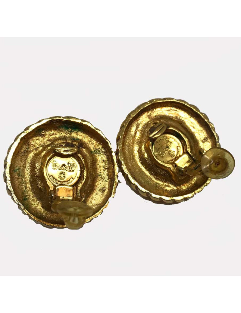 CHANEL Vintage Gold Earrings  - Second-hand luxury jewelry certified