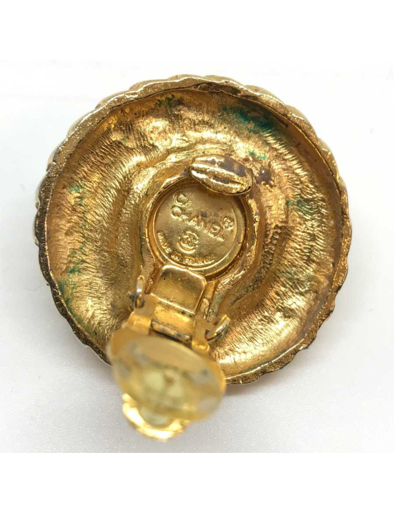 CHANEL Vintage Gold Earrings  - Second-hand luxury jewelry certified