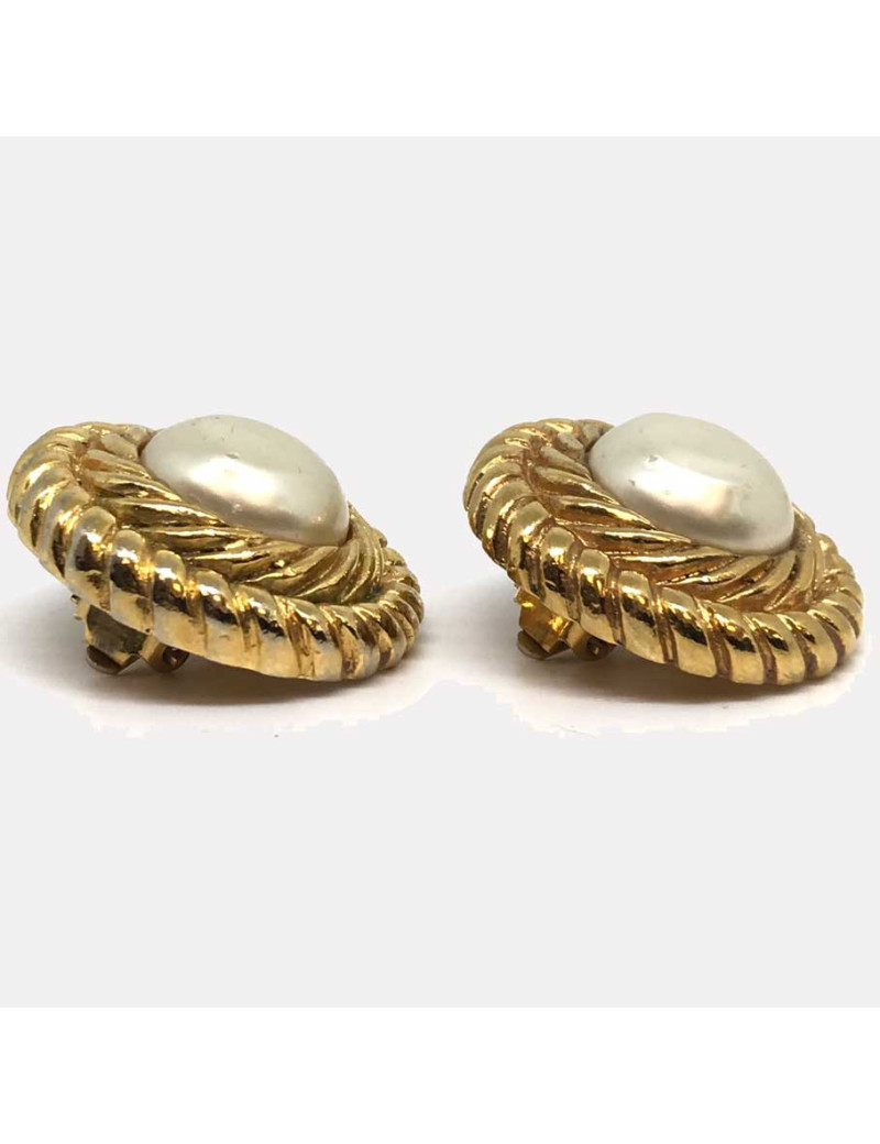 CHANEL Vintage Gold Earrings  - Second-hand luxury jewelry certified
