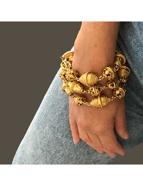 Bracelet triple rangs attribué CHRISTIAN DIOR vintage