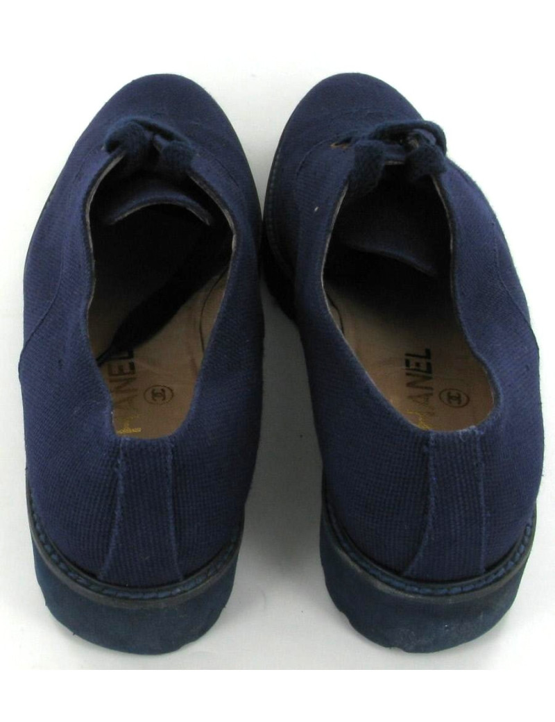 Chaussures CHANEL en toile bleue 
