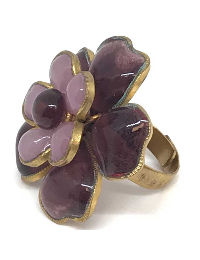 Bague Camelia MARGUERITE DE VALOIS pâte de verre