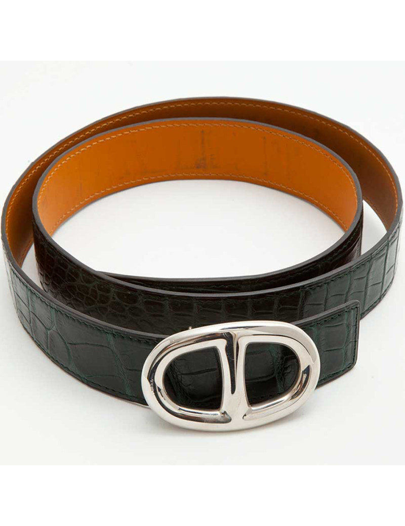 Ceinture HERMES Homme t 90 crocodle porosus