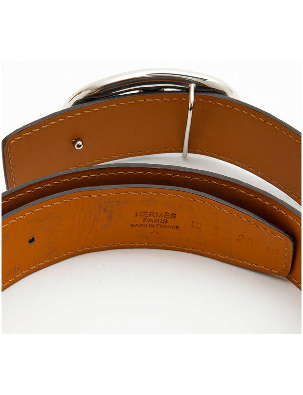 Ceinture HERMES Homme t 90 crocodile porosus vert