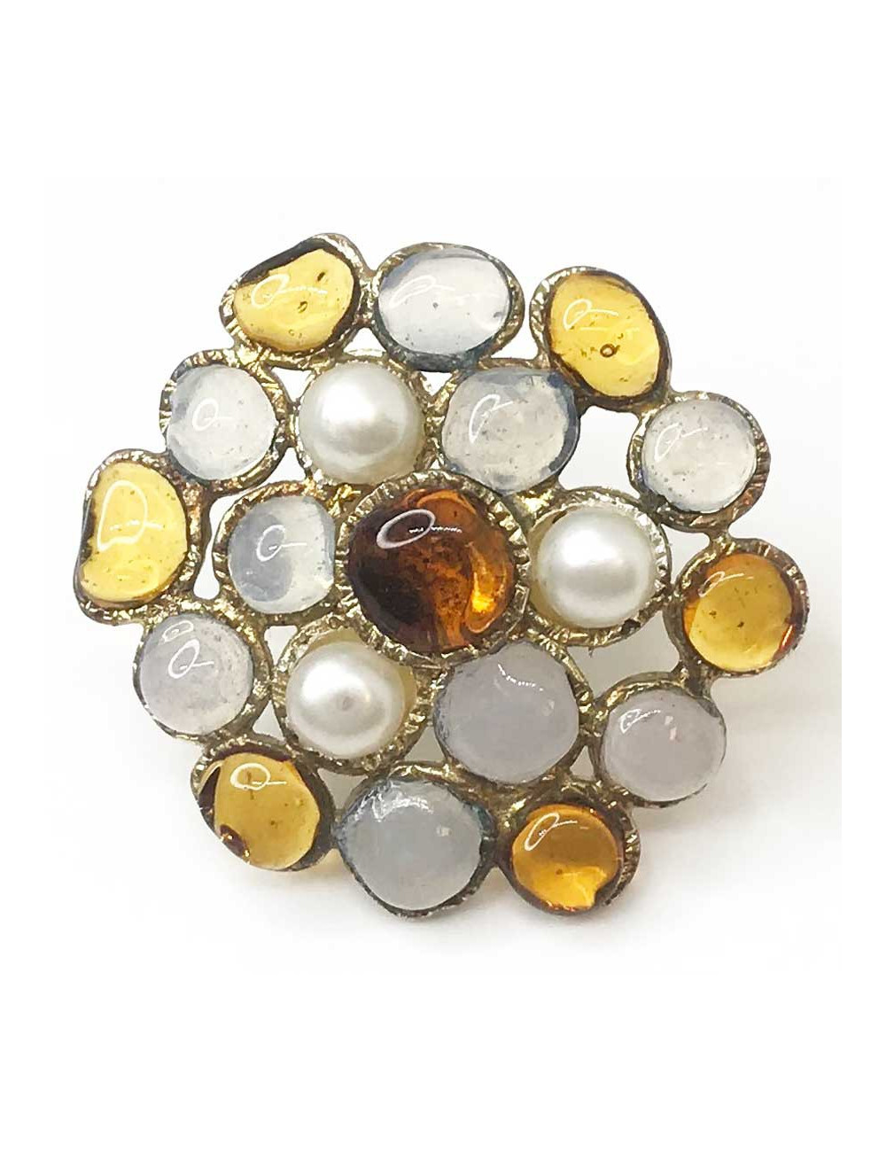 Bague couture MARGUERITE DE VALOIS pâte de verre