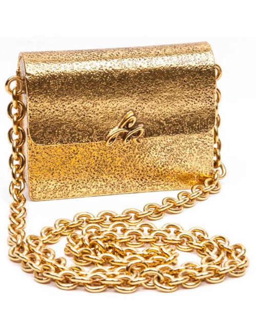 Minaudière CHRISTIAN LACROIX  en métal martlé doré Collector