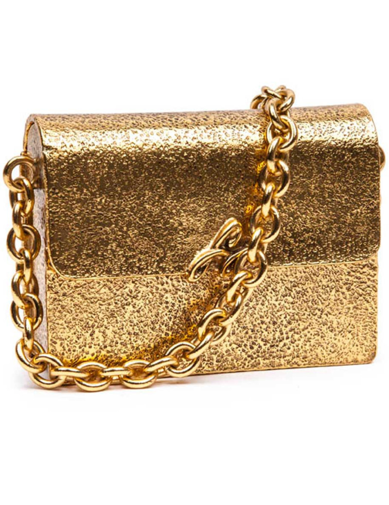 Minaudière CHRISTIAN LACROIX  en métal martlé doré Collector