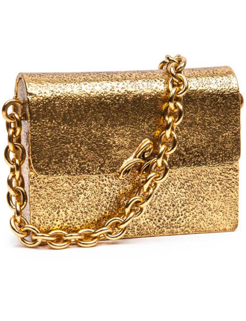 Minaudière CHRISTIAN LACROIX  en métal martlé doré Collector