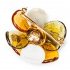 couture camellia brooch in tricolor molten glass