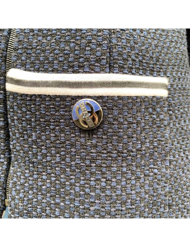 Veste CHANEL T36  bleu blanc