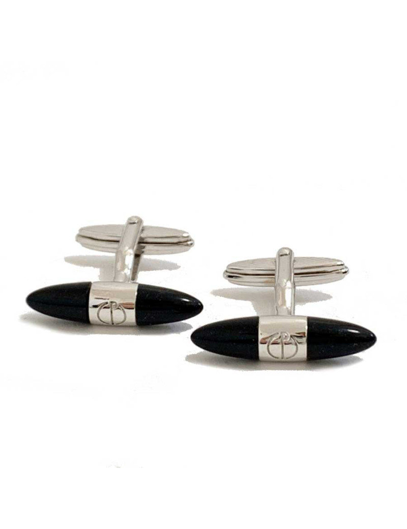 Bouton de manchette DUNHILL tourmaline noire