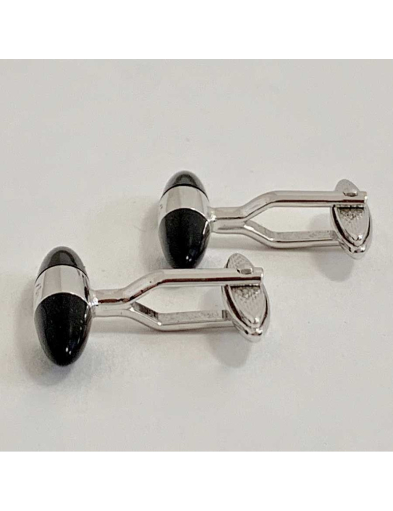 Bouton de manchette DUNHILL tourmaline noire