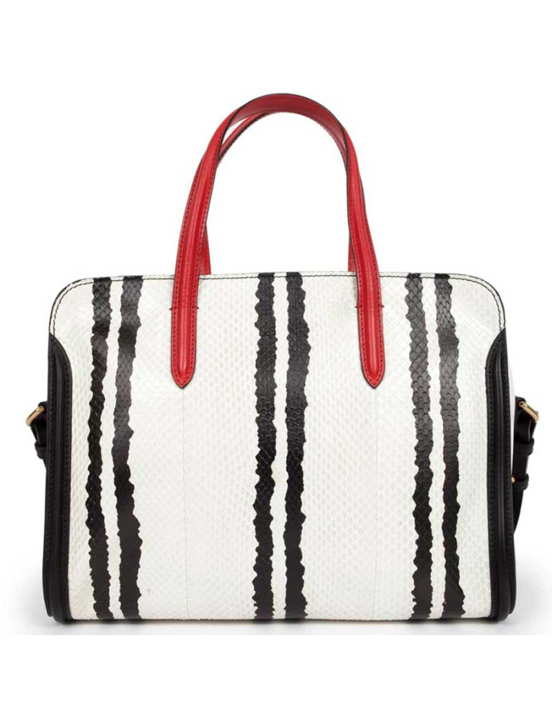 Sac cabas ALEXANDER Mc QUEEN cuir et phyton tricolore