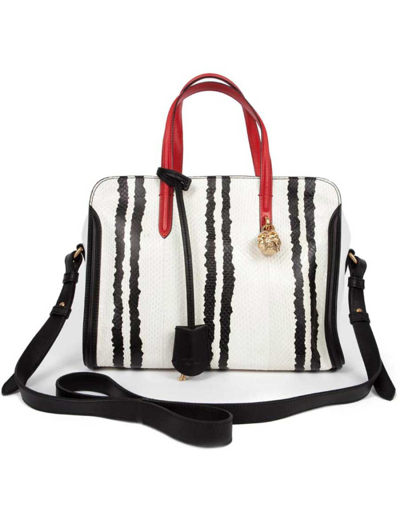 Sac cabas ALEXANDER Mc QUEEN cuir et phyton tricolore