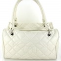 CHANEL bowling white quilted leather bag