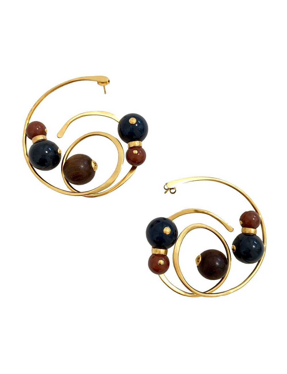 Creoles LOUIS VUITTON dorées et perles 2