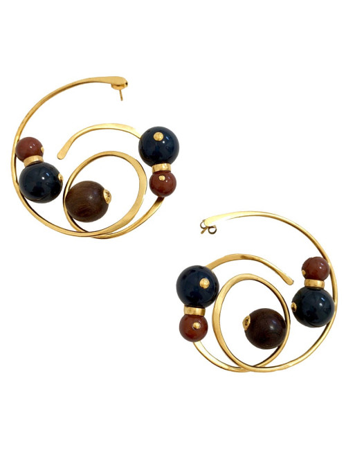 Creoles LOUIS VUITTON dorées et perles 2