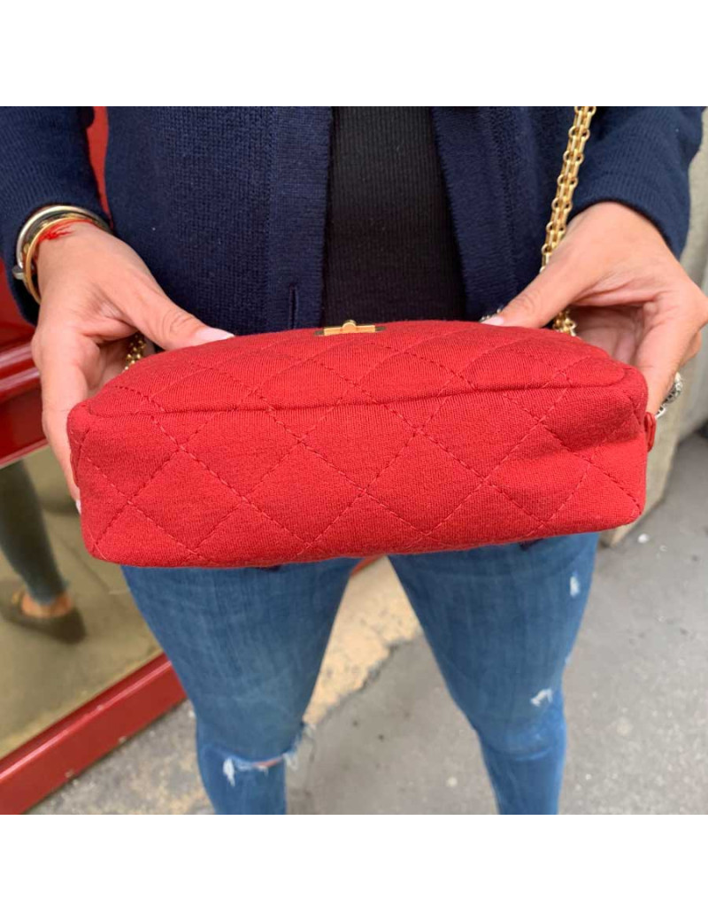 Sac Caméra Chanel en jersey rouge