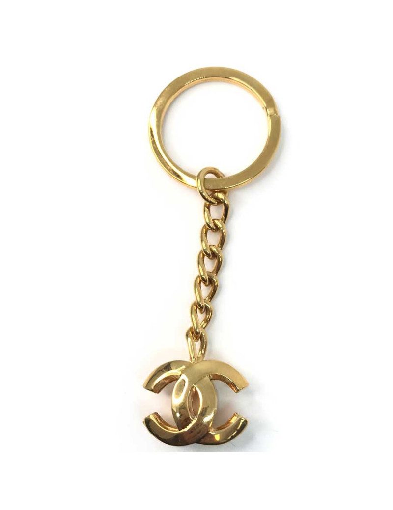 Porte-clefs CHANEL métal doré siglé C C