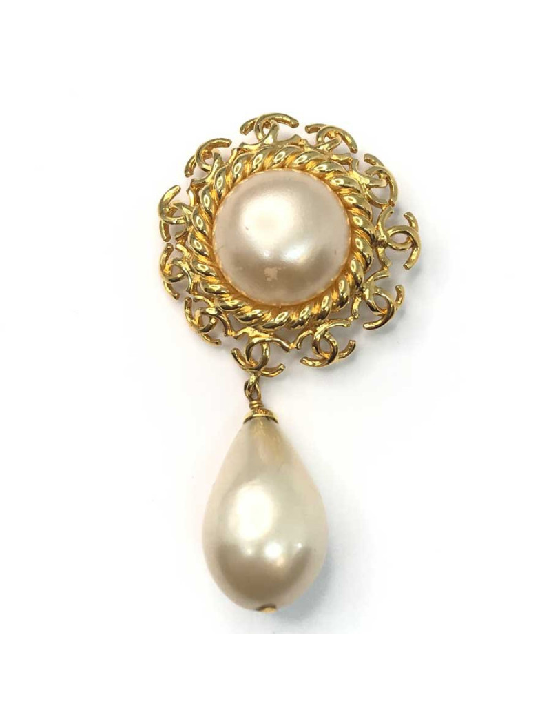 Broche Vintage Chanel grosse perle