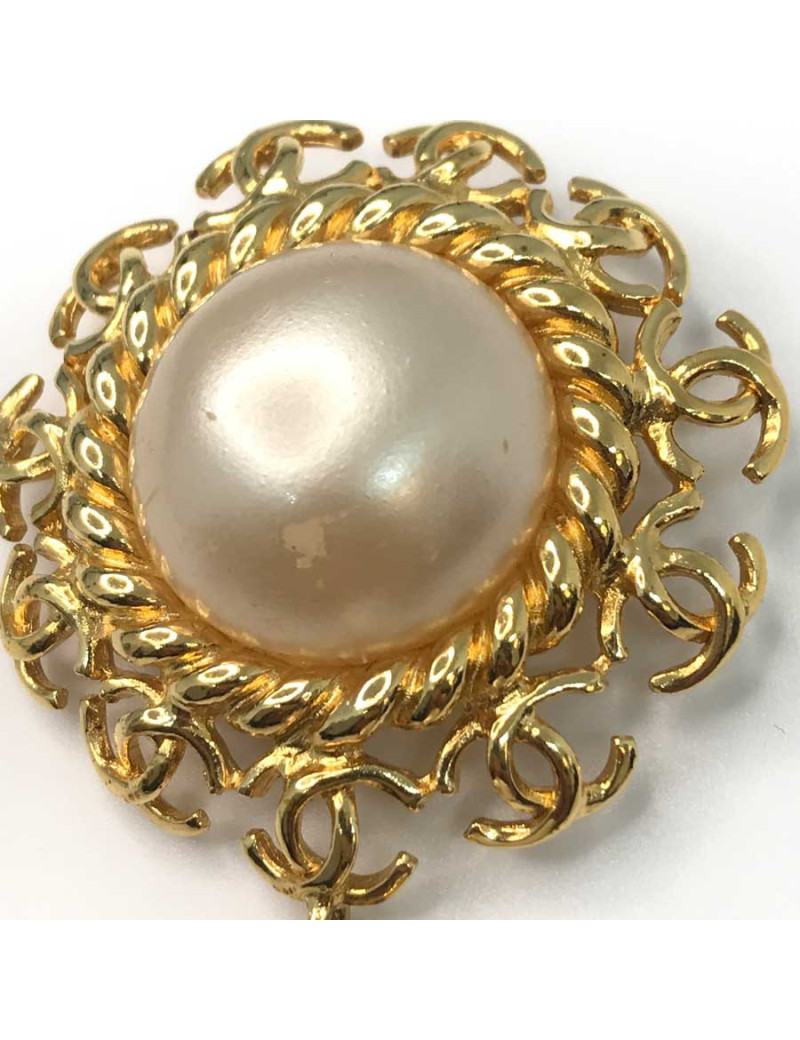 Broche Vintage Chanel grosse perle